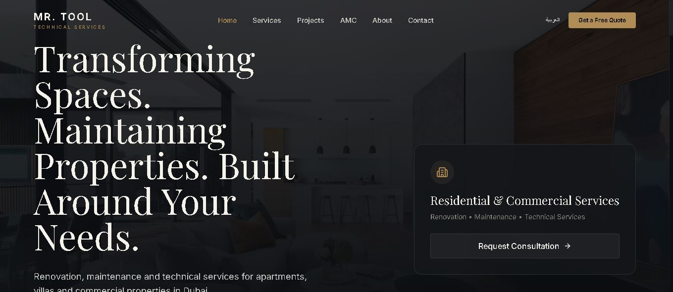 MR. TOOL website preview